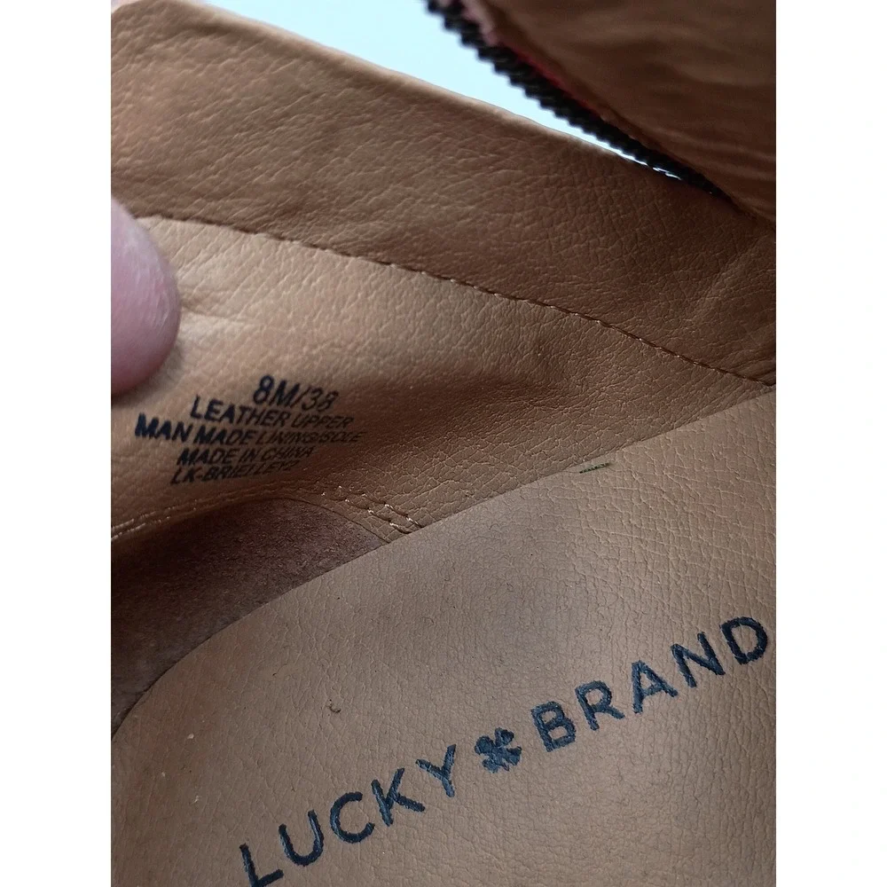 Lucky Brand Womens Brielley Suede Ankle Booties Terracotta 8M Side Zip